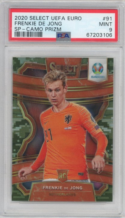 2020 Select Uefa Euro Frenkie De Jong Terrace Rookie Sp Camo Prizm 24/49 Psa 9