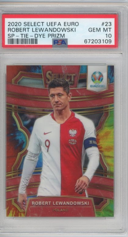 2020 Select Uefa Euro Robert Lewandowski Terrace Sp Tie-dye Prizm 7/25 Psa 10