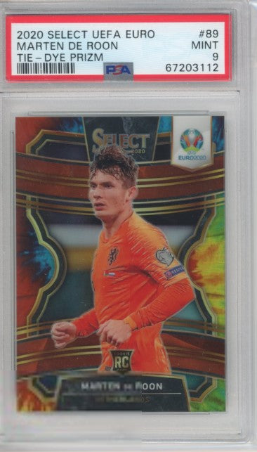 2020 Select Uefa Euro Marten De Roon Terrace Rookie Tie-dye Prizm 18/25 PSA 9