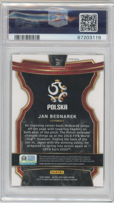 2020 Select Uefa Euro Jan Bednarek Terrace Rookie Tiger Prizm Ssp No 21 PSA 9 119