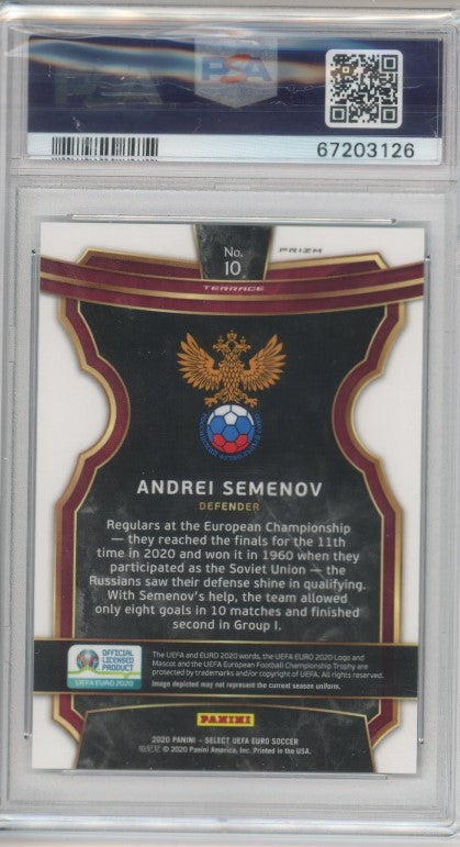 2020 Select Uefa Euro Andrei Semenov Rookie Zebra Prizm Ssp No 10 PSA 10 126