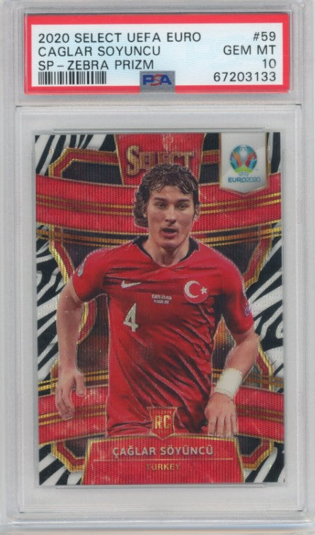 2020 Select Uefa Euro Caglar Soyuncu Terrace Rookie Sp Zebra No 59 PSA 10 133