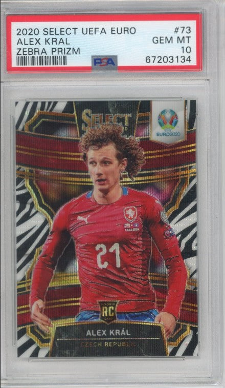 2020 Select Uefa Euro Alex Kral Terrace Rookie Zebra Prizm Ssp No 73 PSA 10 134