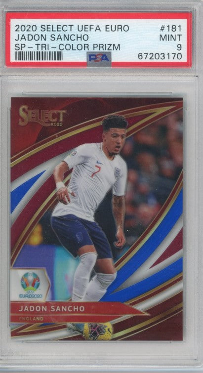2020 Select Uefa Euro Jadon Sancho Field Sp Tri-color Prizm No 181 PSA 9 170