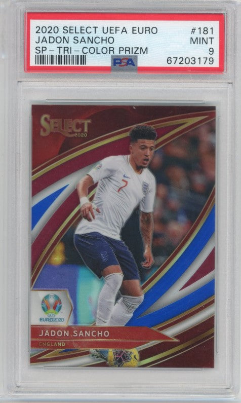 2020 Select Uefa Euro Jadon Sancho Field Sp Tri-color Prizm No 181 Psa 9 179