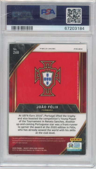 2020 Select Uefa Euro Joao Felix Field Level Sp Tri-color Prizm No 268 Psa 8 184
