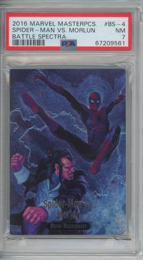 2015 2016 Marvel Masterpieces Spider-man Vs. Morlun Battle Spectra No 4 Psa 7 561