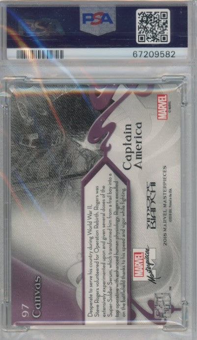 2018 Marvel Masterpieces Captain America Canvas No 97 PSA 9 582