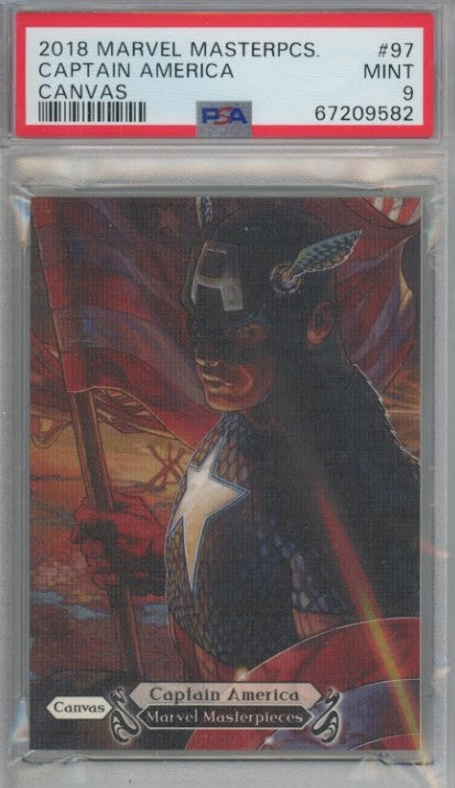 2018 Marvel Masterpieces Captain America Canvas No 97 PSA 9 582