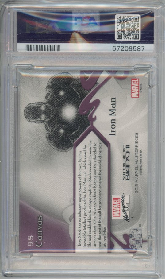 2018 Marvel Masterpieces Iron Man Canvas No 98 PSA 10 587