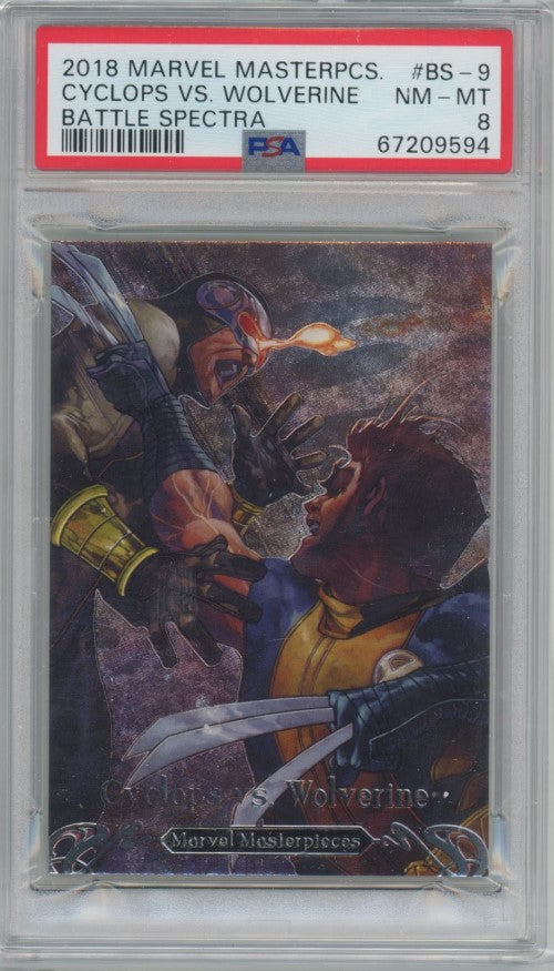2018 Marvel Masterpieces Cyclops Vs Wolverine Battle Spectra No 9 Psa 8 594
