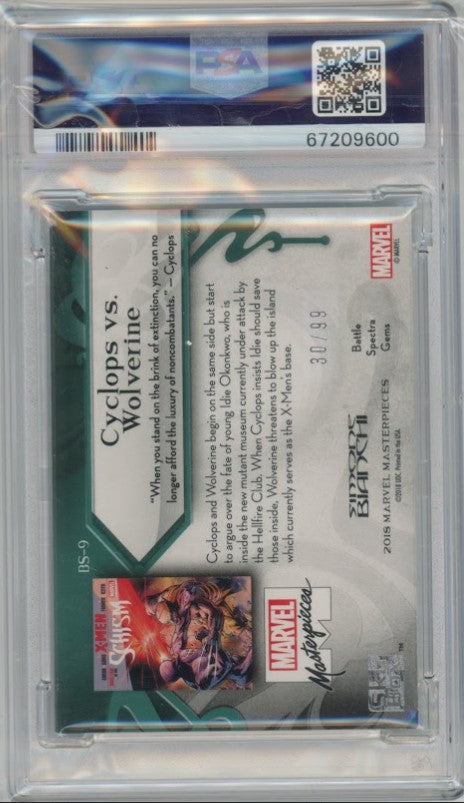 2018 Marvel Masterpieces Cyclops Vs. Wolverine Battle Spectra Gems 30/99 PSA 9