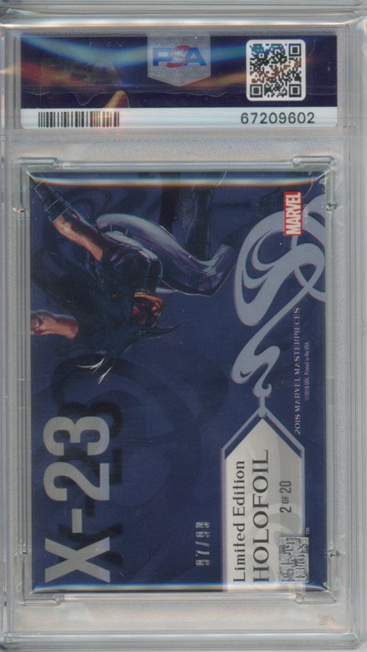 2018 Marvel Masterpieces X-23 Holofoil Speckle 97/99 PSA 8