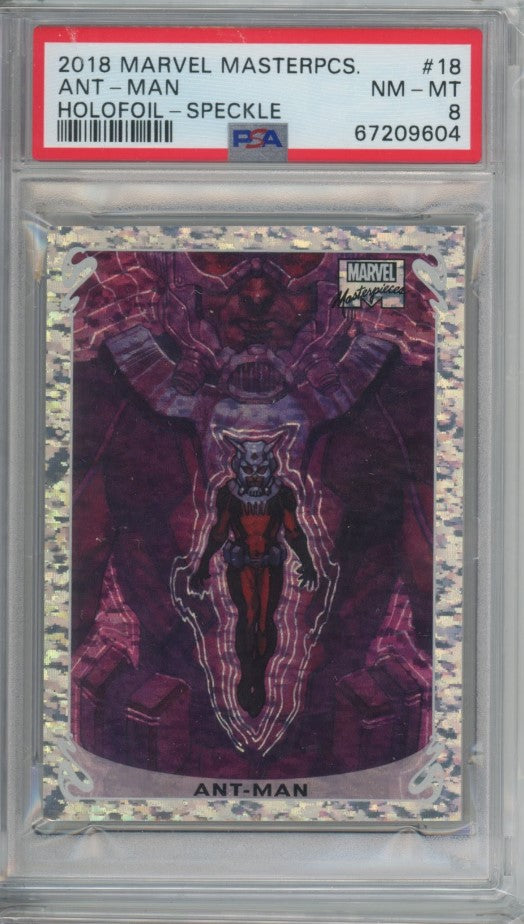 2018 Marvel Masterpieces Ant-man Holofoil Speckle 46/99 PSA 8