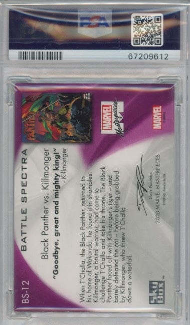 2020 Marvel Masterpieces Black Panther Killmonger Battle Spectra No 12 PSA 9 612