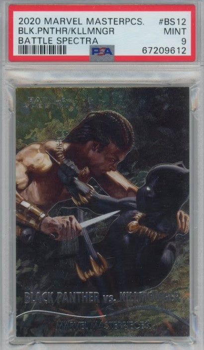 2020 Marvel Masterpieces Black Panther Killmonger Battle Spectra No 12 PSA 9 612