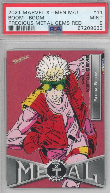 2020-21 X-men Metal Universe Boom-boom Precious Metal Gems Pmg Red 79/100 Psa 9