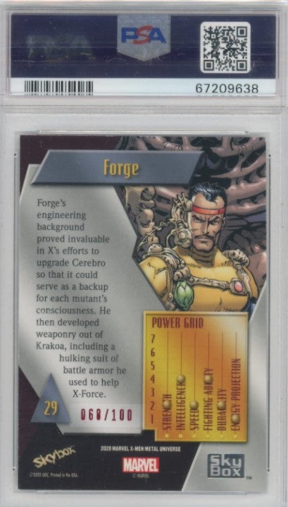 2020-21 X-men Metal Universe Forge Precious Metal Gems Pmg Red 68/100 Psa 8