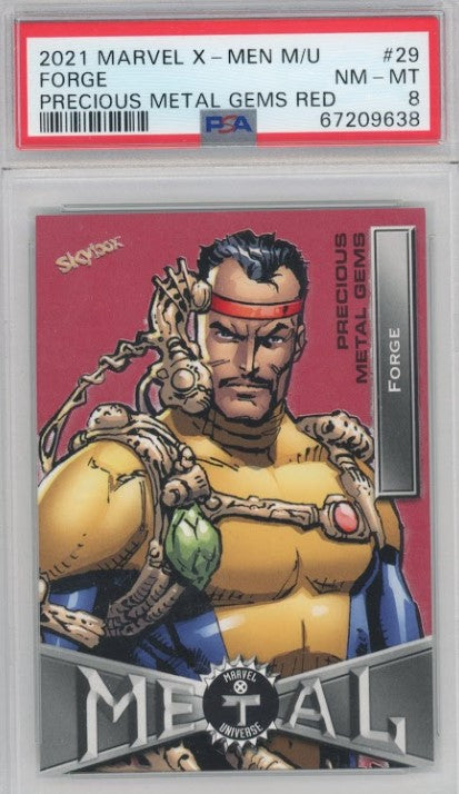 2020-21 X-men Metal Universe Forge Precious Metal Gems Pmg Red 68/100 Psa 8