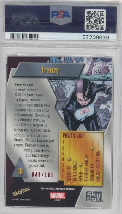 2020-21 X-men Metal Universe Frenzy Precious Metal Gems Pmg Red 49/100 PSA 9