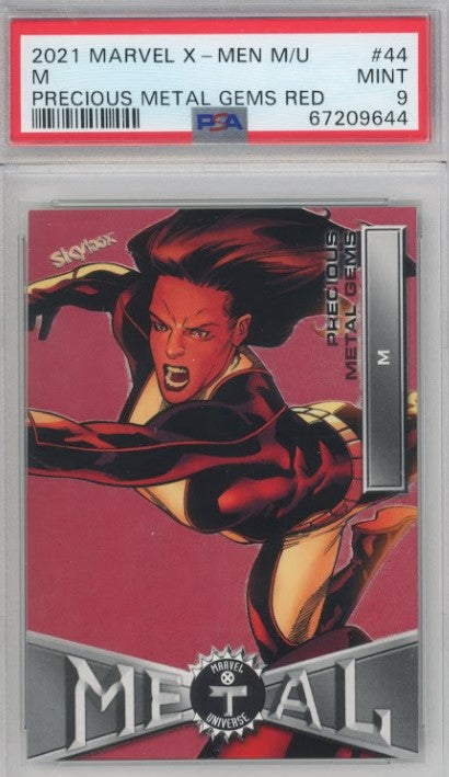 2020-21 X-men Metal Universe M Precious Metal Gems Pmg Red 80/100 PSA 9