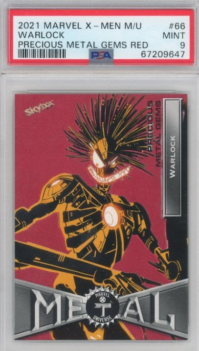 2020-21 X-men Metal Universe Warlock Precious Metal Gems Pmg Red 81/100 PSA 9
