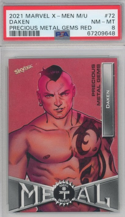 2020-21 X-men Metal Universe Daken Precious Metal Gems Pmg Red 63/100 PSA 8
