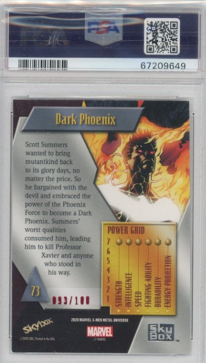 2020-21 X-men Universe Dark Phoenix Precious Metal Gems Pmg Red 93/100 Psa 9
