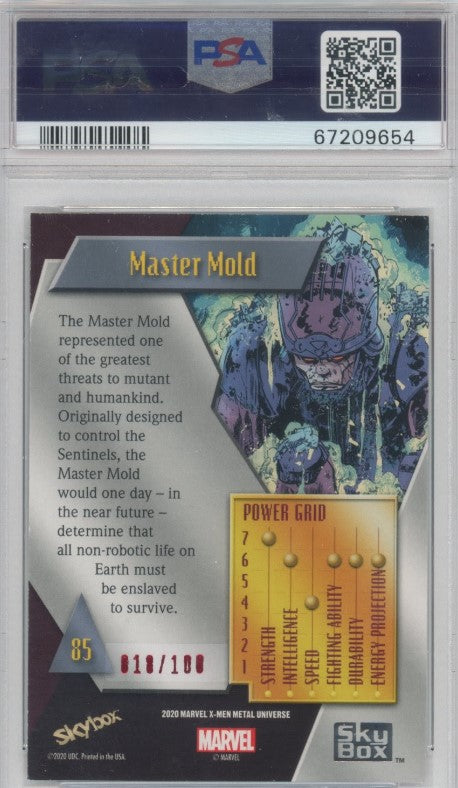 2020-21 X-men Universe Master Mold Precious Metal Gems Pmg Red 18/100 PSA 9