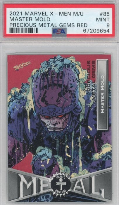 2020-21 X-men Universe Master Mold Precious Metal Gems Pmg Red 18/100 PSA 9