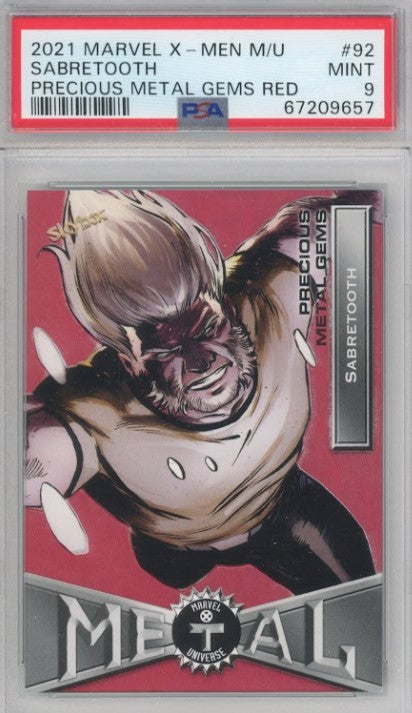 2020-21 X-men Metal Universe Sabretooth Precious Metal Gems Pmg Red 96/100 PSA 9