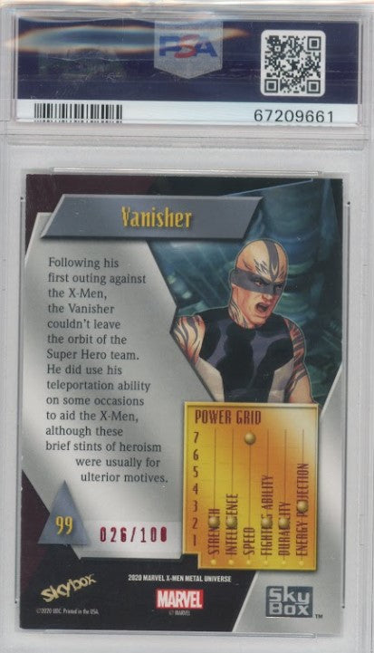 2020-21 X-men Metal Universe Vanisher Precious Metal Gems Pmg Red 26/100 PSA 8