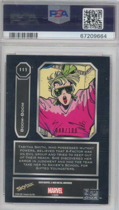2020-21 X-men Metal Universe Boom-boom Precious Metal Gems Pmg Red 48/100 PSA 8