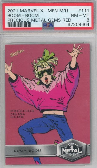 2020-21 X-men Metal Universe Boom-boom Precious Metal Gems Pmg Red 48/100 PSA 8