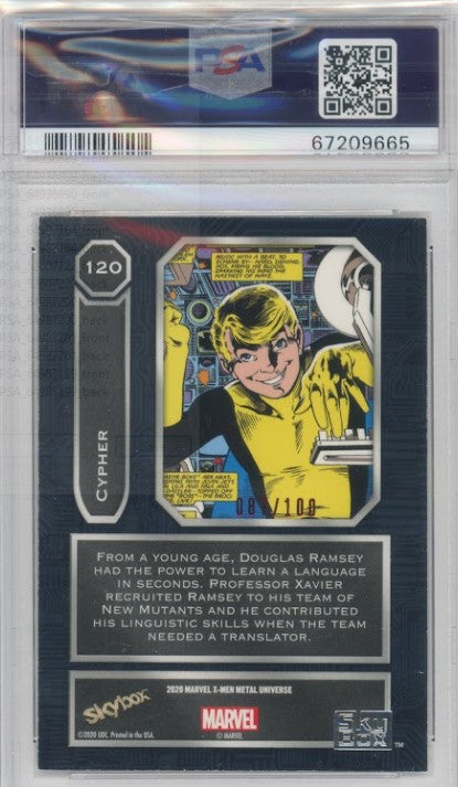 2020-21 X-men Metal Universe Cypher Precious Metal Gems Pmg Red 87/100 PSA 8