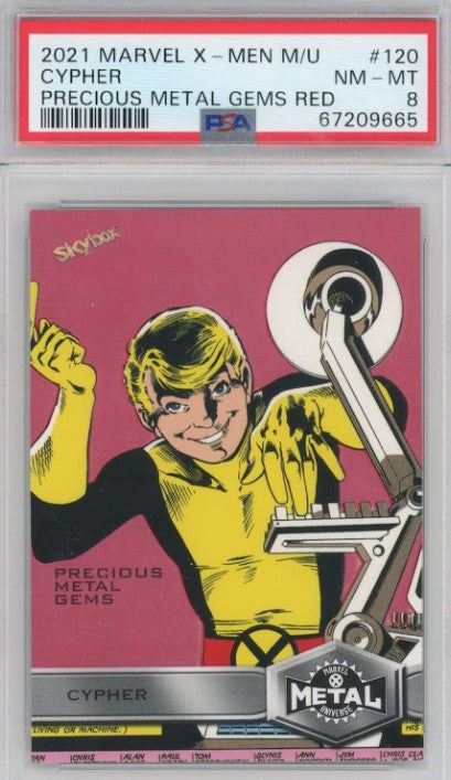 2020-21 X-men Metal Universe Cypher Precious Metal Gems Pmg Red 87/100 PSA 8