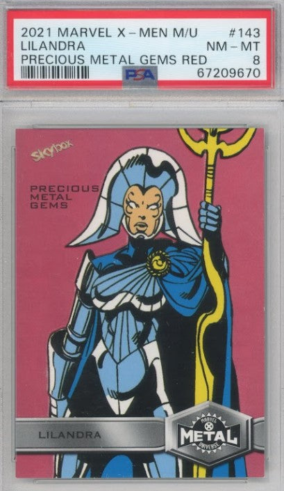 2020-21 X-men Metal Universe Lilandra Precious Metal Gems Pmg Red 86/100 PSA 8