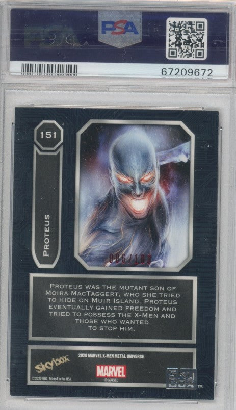 2020-21 X-men Metal Universe Proteus Precious Metal Gems Pmg Red 86/100 PSA 8