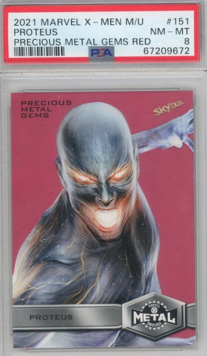 2020-21 X-men Metal Universe Proteus Precious Metal Gems Pmg Red 86/100 PSA 8