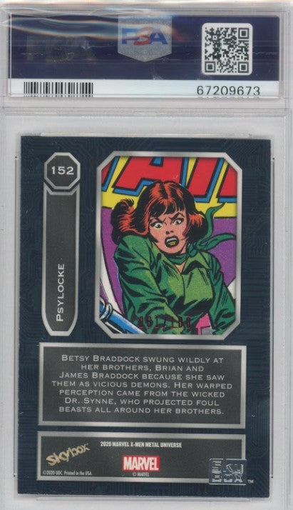 2020-21 X-men Metal Universe Psylocke Precious Metal Gems Pmg Red 61/100 PSA 9