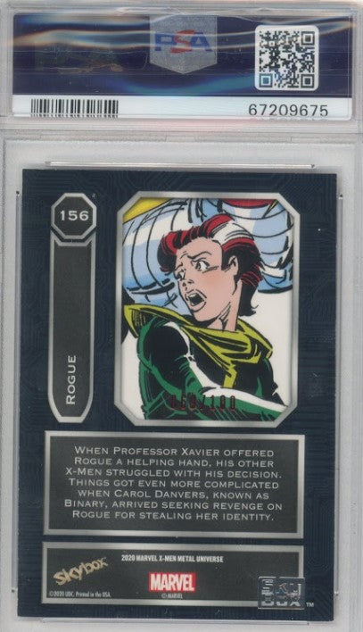 2020-21 X-men Metal Universe Rogue Precious Metal Gems Pmg Red 69/100 Psa 9