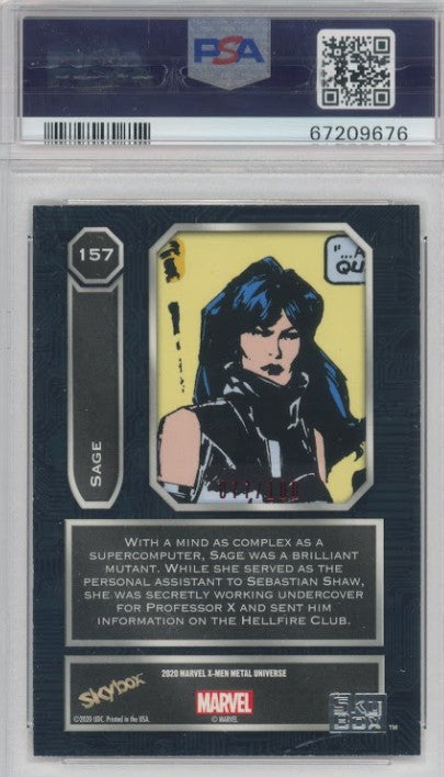 2020-21 X-men Metal Universe Sage Precious Metal Gems Pmg Red 77/100 PSA 10