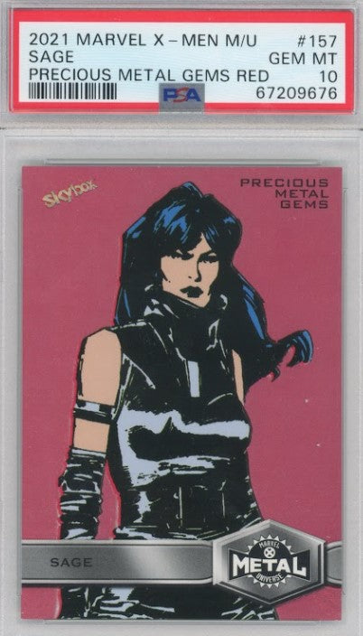 2020-21 X-men Metal Universe Sage Precious Metal Gems Pmg Red 77/100 PSA 10