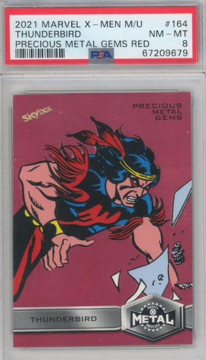 2020-21 X-men Universe Thunderbird Precious Metal Gems Pmg Red 44/100 PSA 8