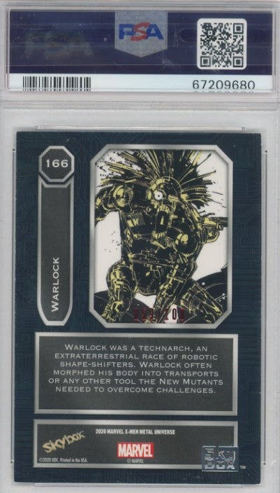 2020-21 X-men Metal Universe Warlock Precious Metal Gems Pmg Red 59/100 PSA 9