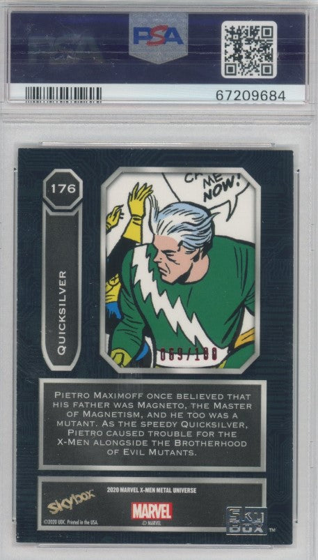 2020-21 X-men Universe Quicksilver Precious Metal Gems Pmg Red 69/100 Psa 9