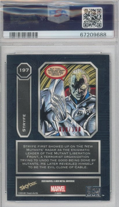2020-21 X-men Metal Universe Stryfe Precious Metal Gems Pmg Red 30/100 PSA 9