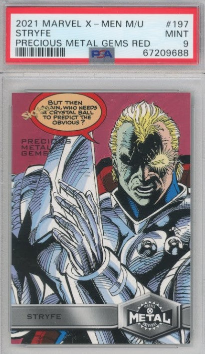 2020-21 X-men Metal Universe Stryfe Precious Metal Gems Pmg Red 30/100 PSA 9