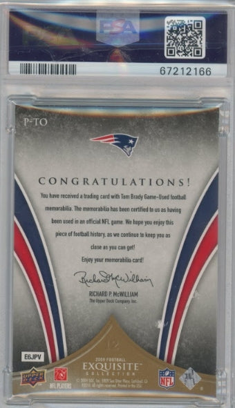 2009 Ud Exquisite Tom Brady Patch Silver 14/75 Psa 7
