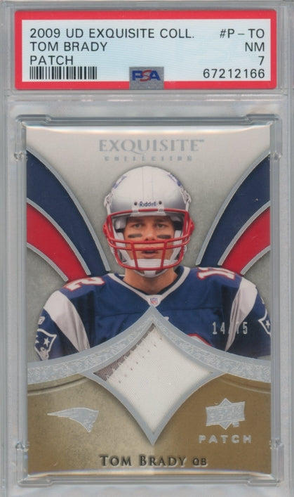 2009 Ud Exquisite Tom Brady Patch Silver 14/75 Psa 7